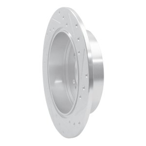 Mitsubishi Outlander Brake Rotor (1) - Rear Left - R1 Concepts - Drilled & Slotted - Silver - `07-`15